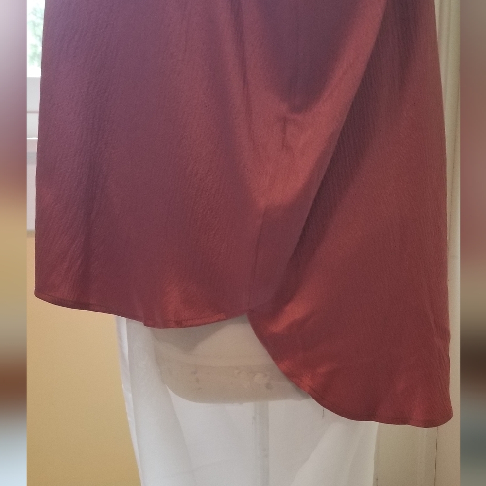 Eileen Fisher Woman NWT Pink Orange (Chuty) Hammered Silk SS Tunic Size 1X/2X - Picture 5 of 10